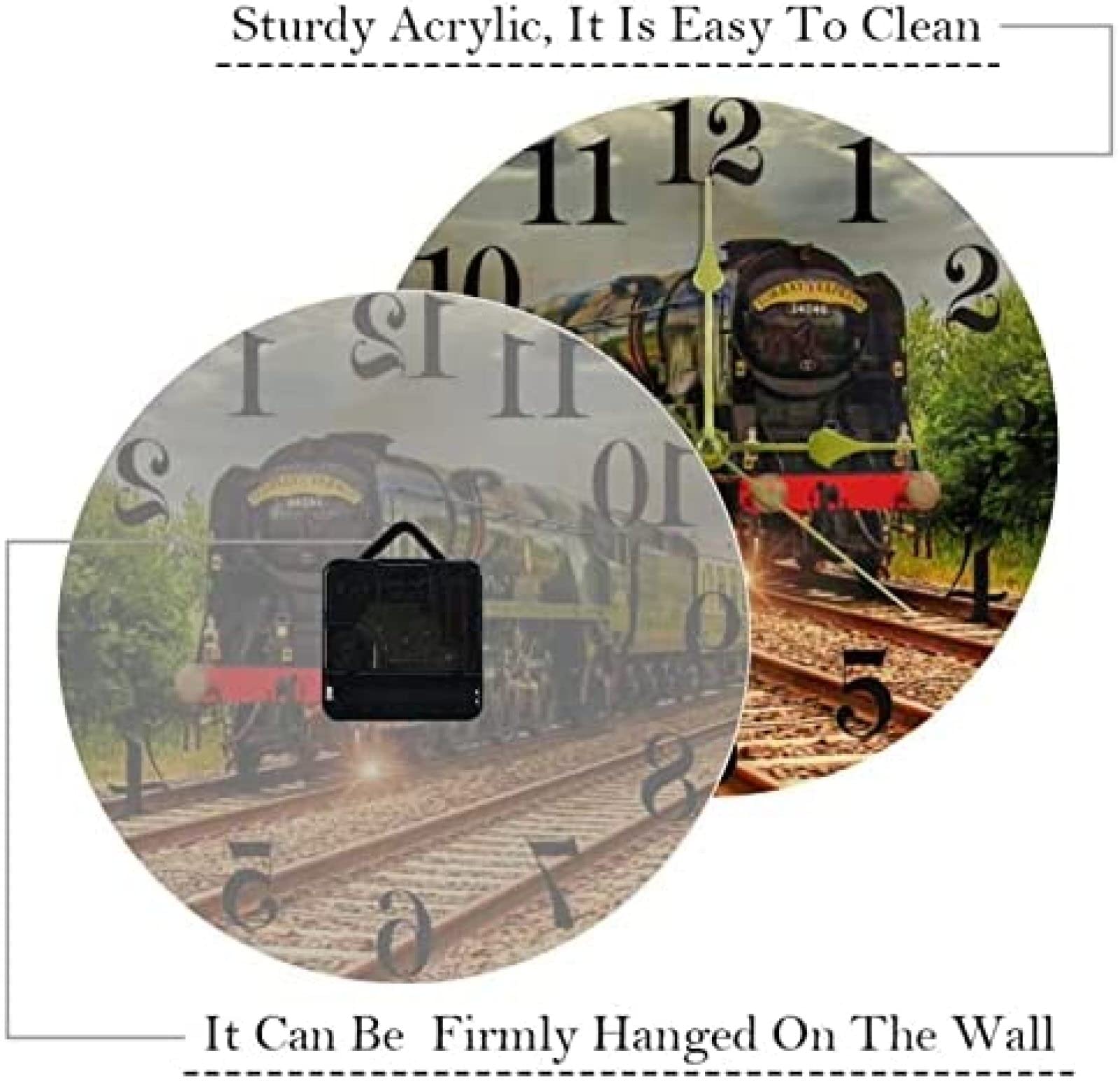 OLD TRAIN 蒸気機関車デザイン時計高さ約38センチ約幅約23センチ。 Amazon.co.jp: 壁掛け時計 古い電車 蒸気機関車 壁掛け時計 10